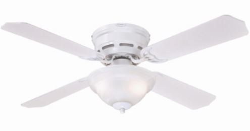 42" 4-Blade Home Impressions Neptune LED Hugger Ceiling Fan w/Light Kit - White - White/Washed Oak Blades